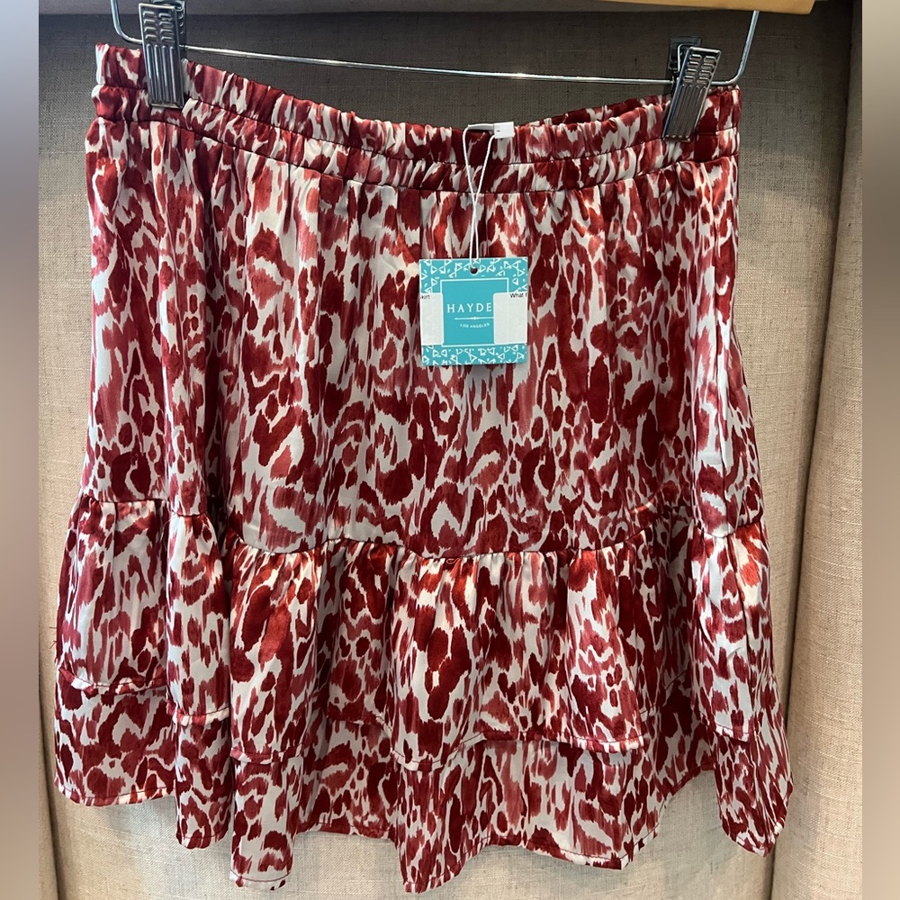 Hayden layered ruffle skirt- rust color and cream
